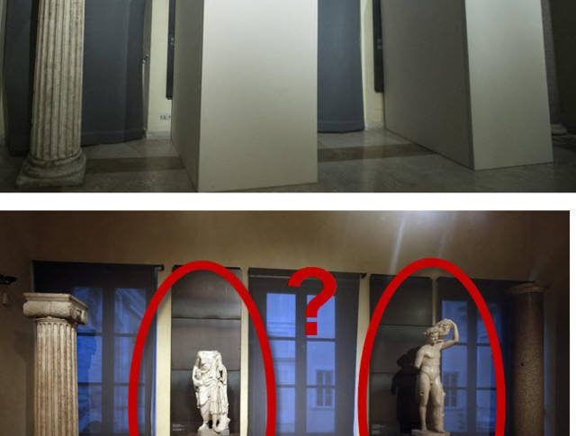 statue coperte ai musei capitolini